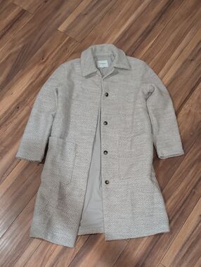 Banana Republic Light Beige Wool-Blend Pea Coat